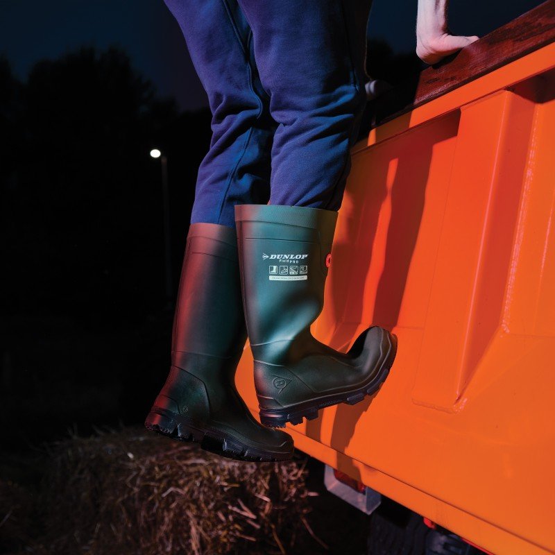 Botas Dunlop Mod. Purofort Fieldpro Full Safety Color Verde - Imagen 7